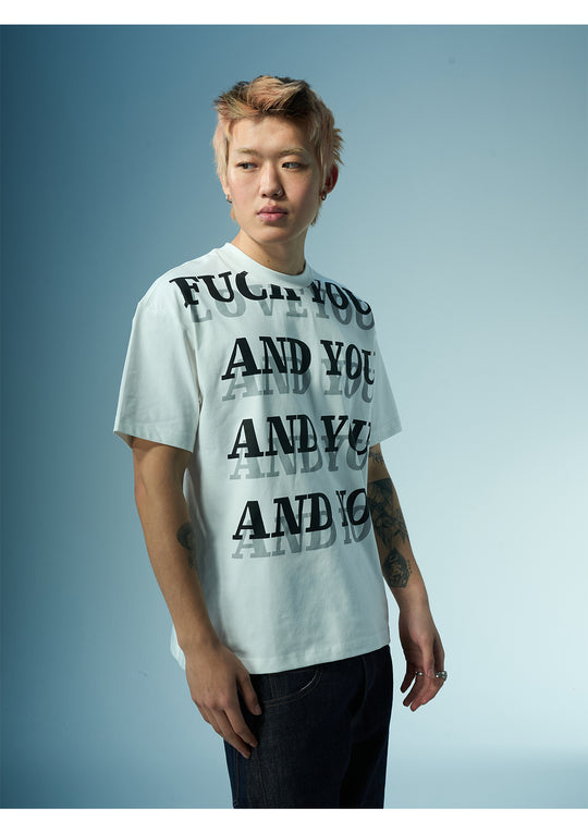 EVILKNIGHT(EK) AND YOU Letter Print Tee | Face 3 Face