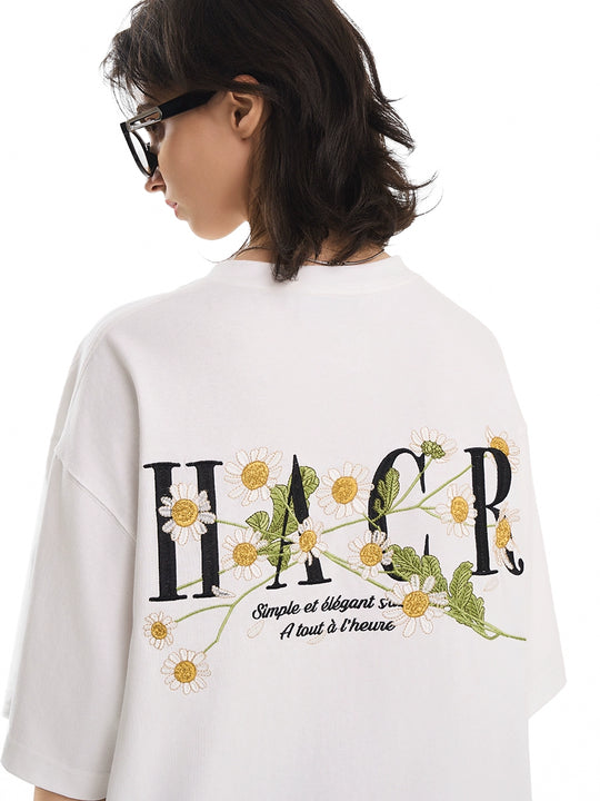 Harsh and Cruel Street Floral Embroidery Tee