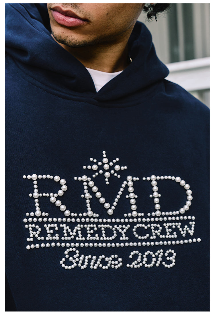 Remedy RMD Pearl Letter Embroidered Hoodie | Face 3 Face