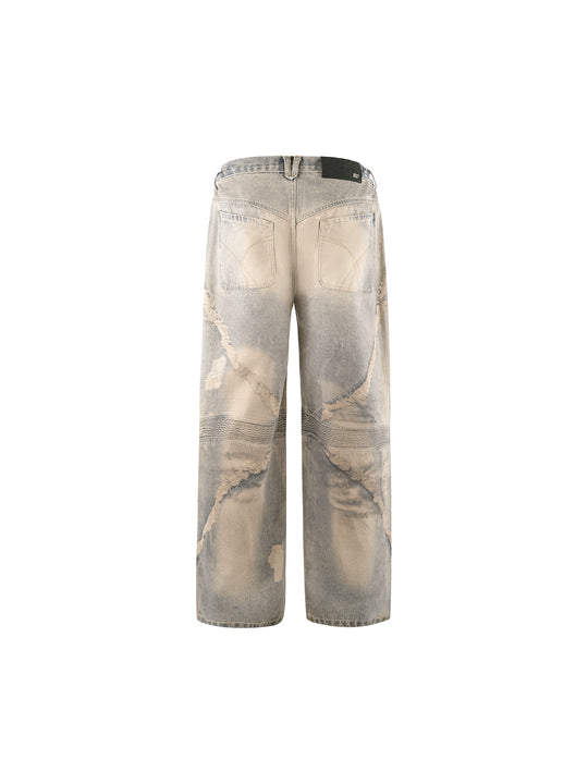 1807 3D Printed Star Structure Distressed Jeans | Face 3 Face