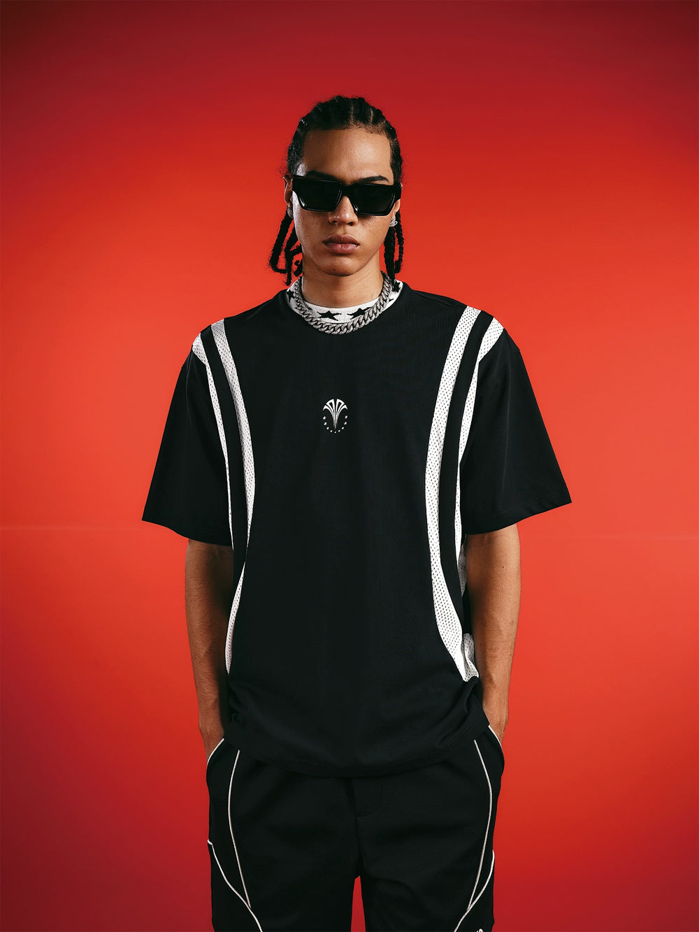 1807 In Here Mesh Arc Patchwork Tee | Face 3 Face