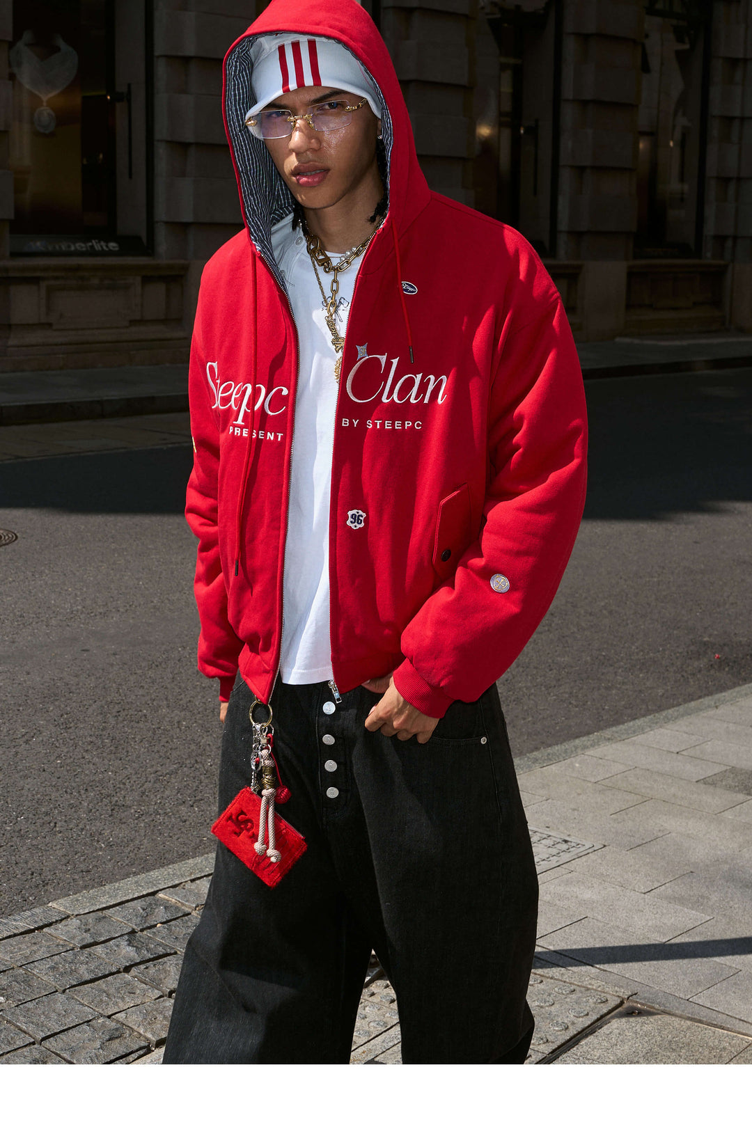 STEEPC Plaid Lined Red Hooded Jacket | Face 3 Face