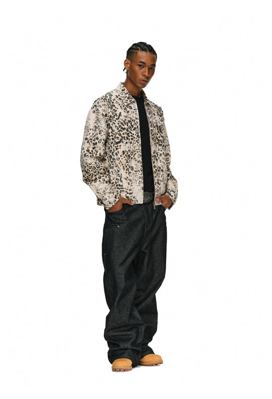 ANTIDOTE Leopard Washed Work Jacket | Face 3 Face