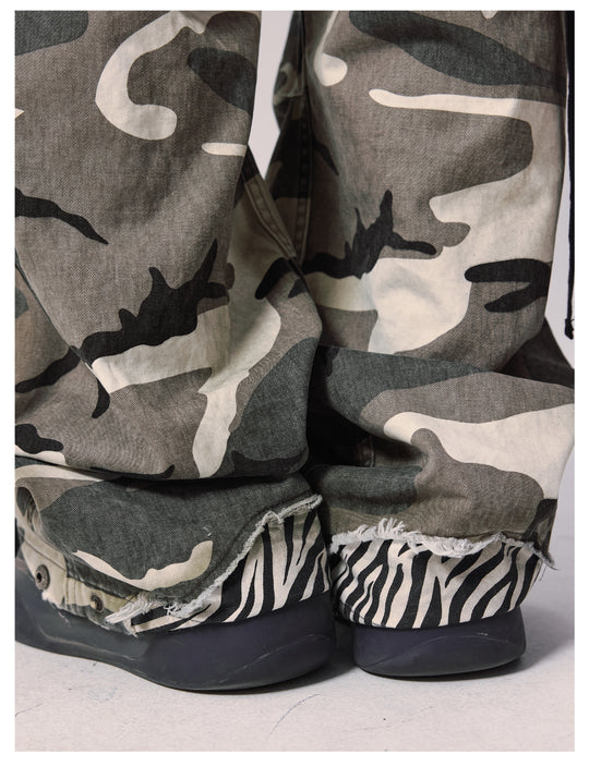 Remedy Distressed Camouflage Work Cargo Pants | Face 3 Face