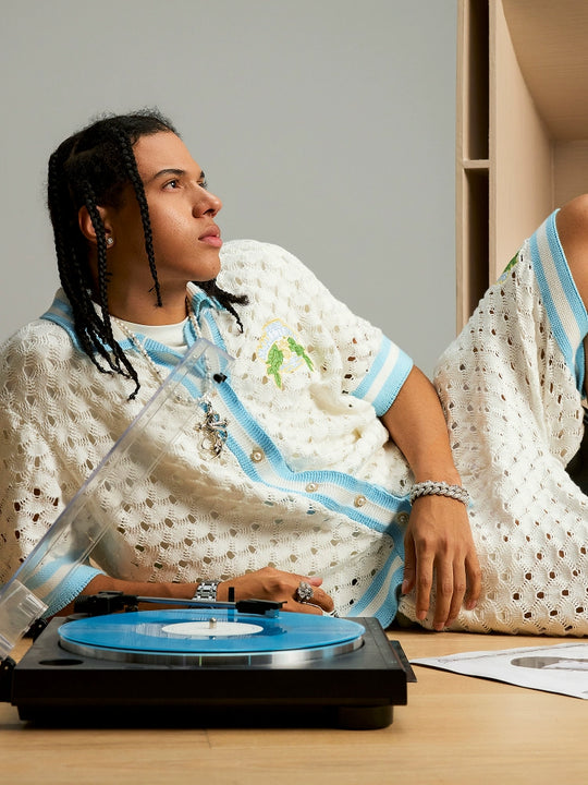 Small Town Kid Crochet-Knit Hawaiian Shirt Set | Face 3 Face