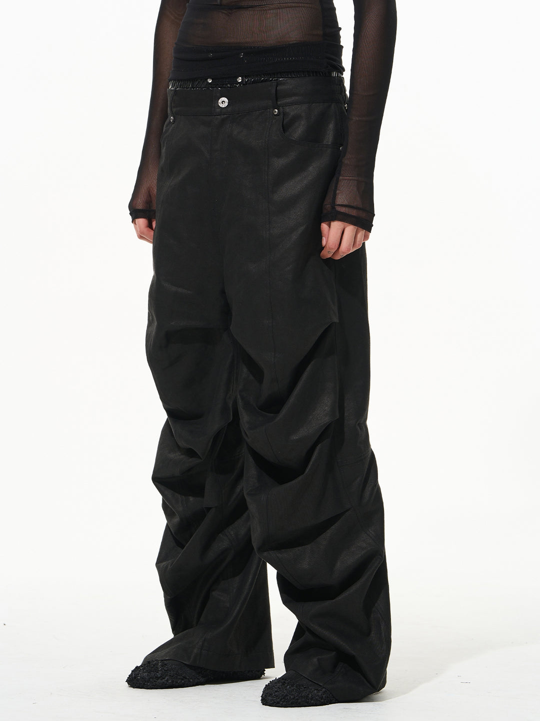 Streetwear baggy pants | Relaxed Draped Pleated Work Pants | Face 3 Face