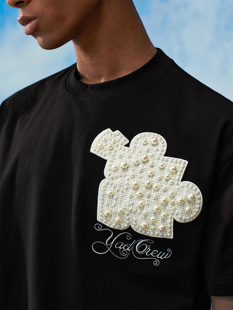 YADcrew Pearl Puzzle Patch Embroidered Tee | Face 3 Face