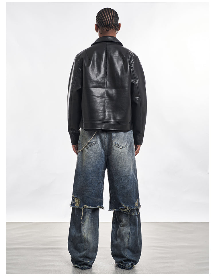 F3F Select Double Layer Ripped Baggy Jeans | Face 3 Face