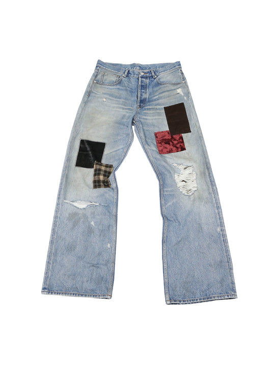 SOD Co. Velvet Patchwork Washed Flared Jeans | Face 3 Face