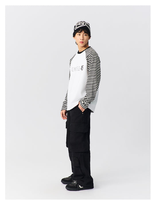 S45 Striped Raglan Sleeve Long-Sleeve Tee | Face 3 Face