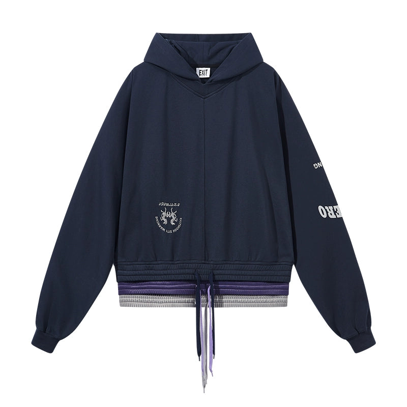 BLIND NO PLAN Multi-Layered Reconstructed Screen-Printed Hoodie | Face 3 Face