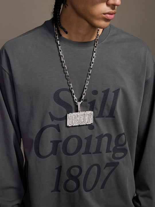 1807 STILLGOING Crackle Print Long Sleeve Tee | Face 3 Face
