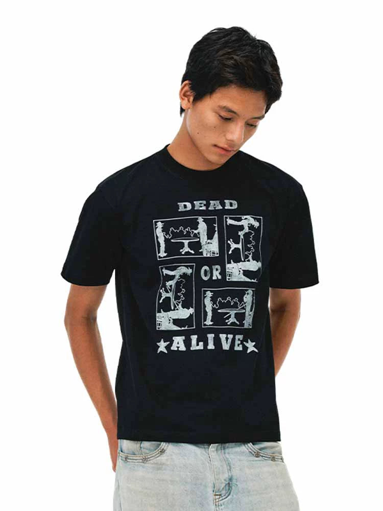 EVILKNIGHT(EK) Dead or Alive Illustration Print Tee | Face 3 Face