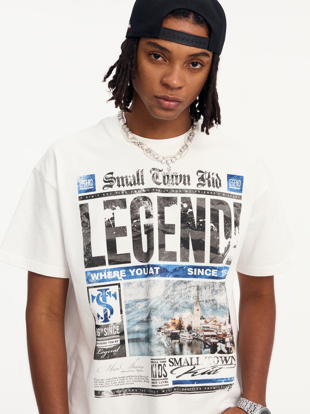 Small Town Kid Old Newspaper Print Tee | Face 3 Face