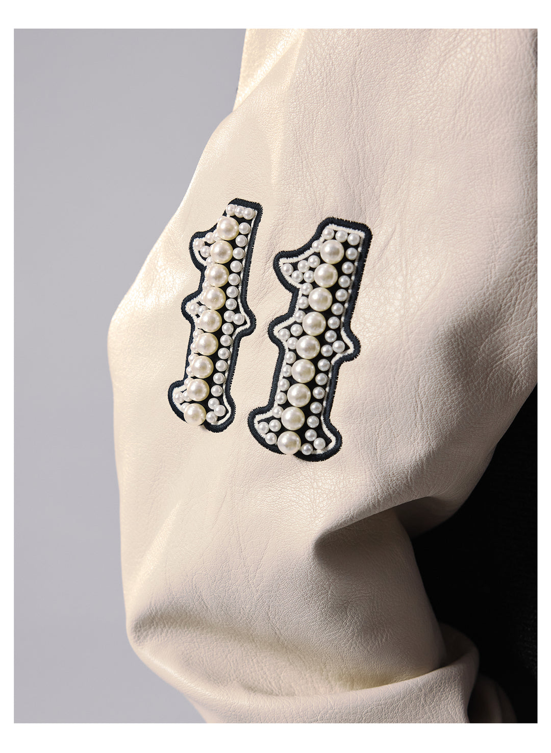 Remedy RMD Pearl Embroidered Leather Varsity Jacket | Face 3 Face