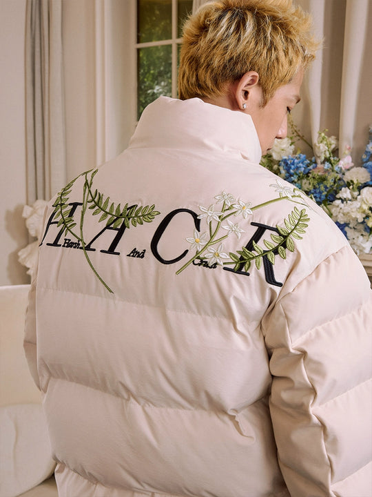 Harsh and Cruel Wreath Embroidered Down Jacket | Face 3 Face