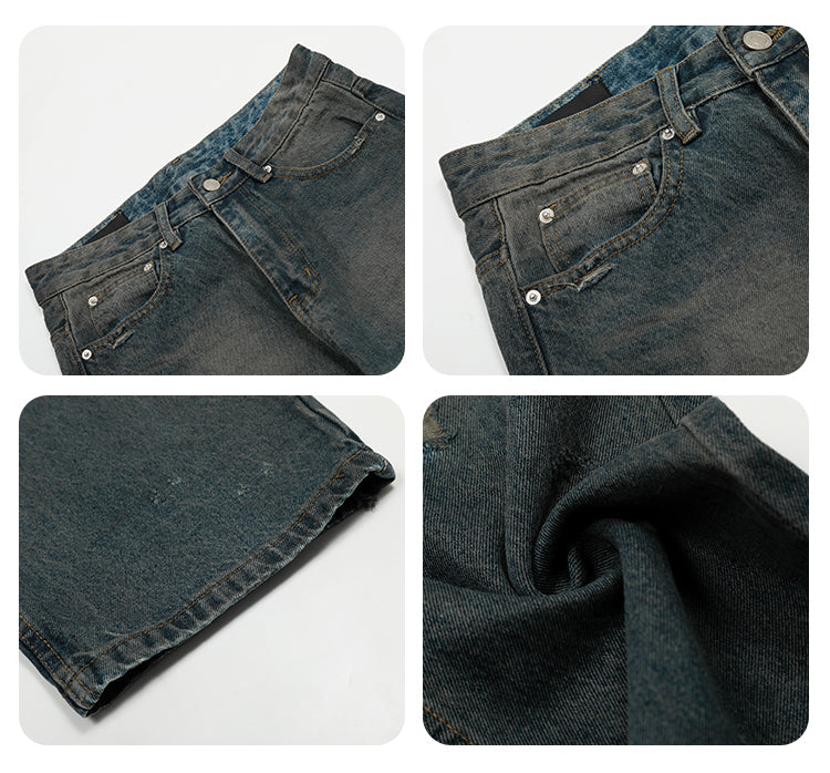 F3F Select Camouflage Patch Knee Distressed Jeans | Face 3 Face