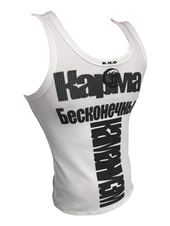 KARMANISTIC Logo Print Slim Tank Top | Face 3 Face