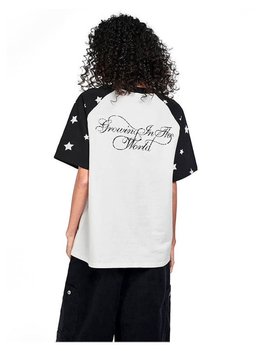 F3F Select Star Print Raglan Color Block Tee | Face 3 Face