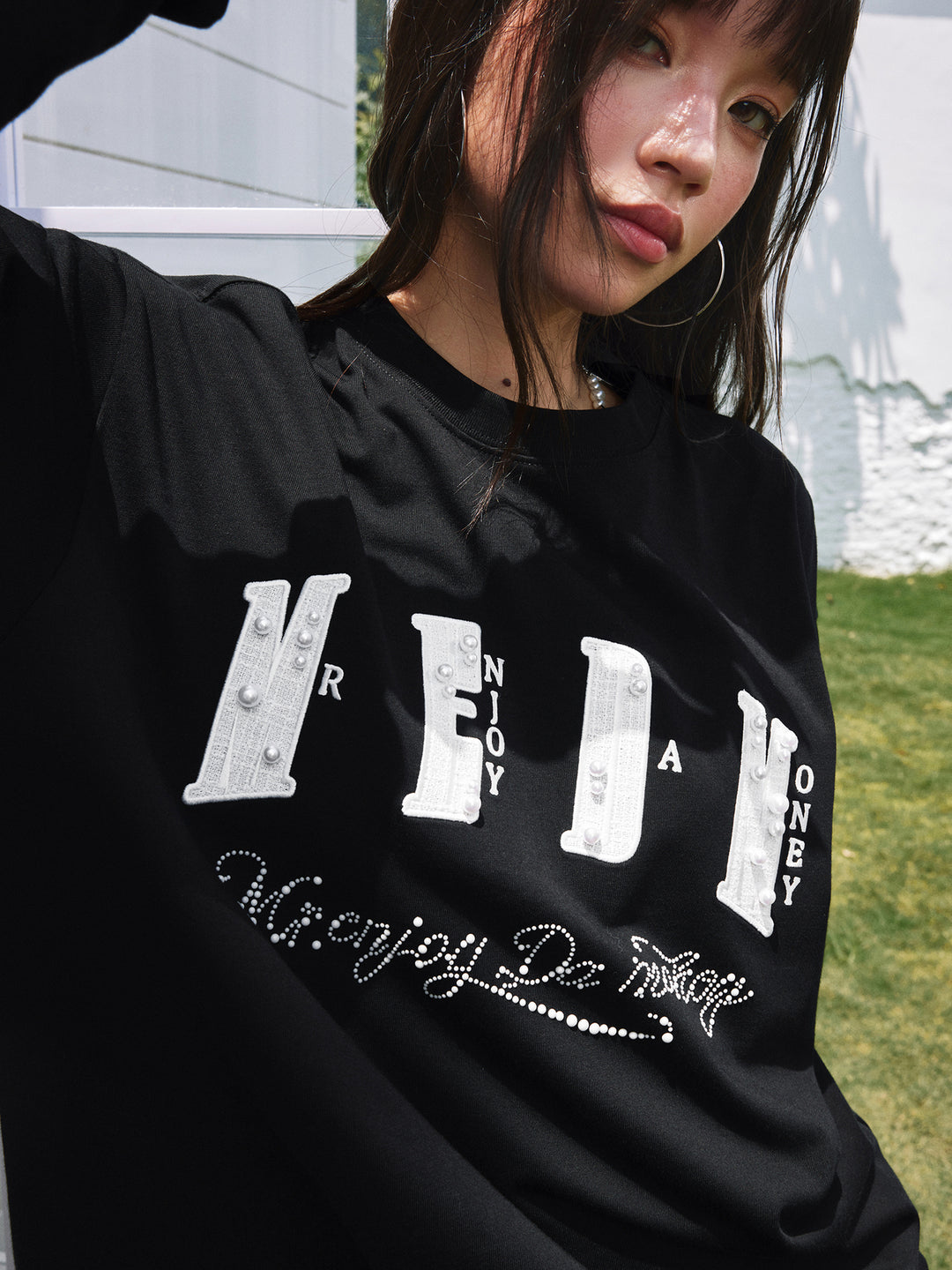 MEDM Pearl Patch Logo Long Sleeve Tee | Face 3 Face