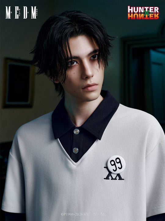 MEDM × HUNTER×HUNTER Killua Layered Long Sleeve Polo Shirt | Face 3 Face