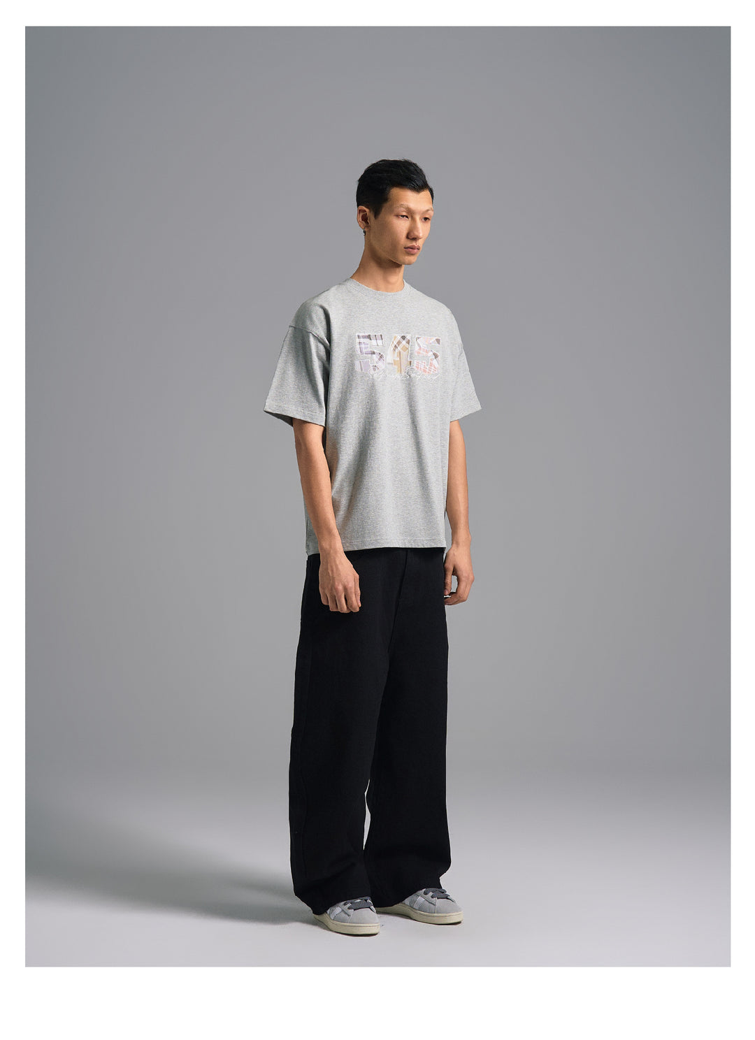 S45 Plaid Logo Patch Embroidery Tee | Face 3 Face