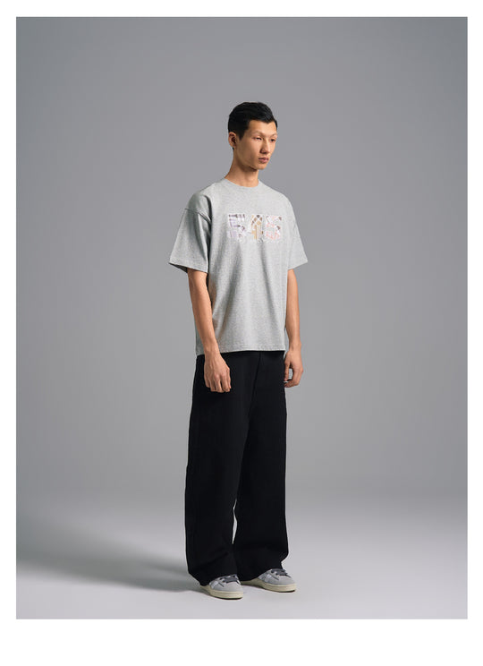 S45 Plaid Logo Patch Embroidery Tee | Face 3 Face