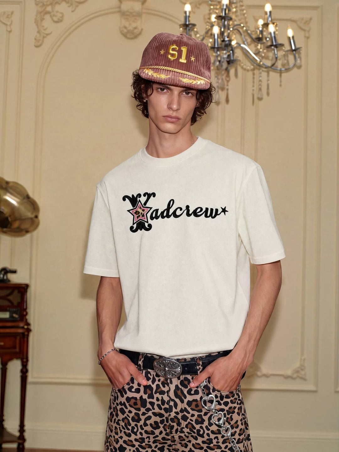 YADcrew Leopard Star 3D Logo Embroidered Tee | Face 3 Face