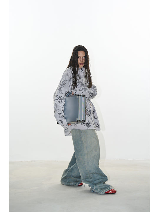 BLIND NO PLAN Graffiti Digital Print Long Sleeve Shirt | Face 3 Face