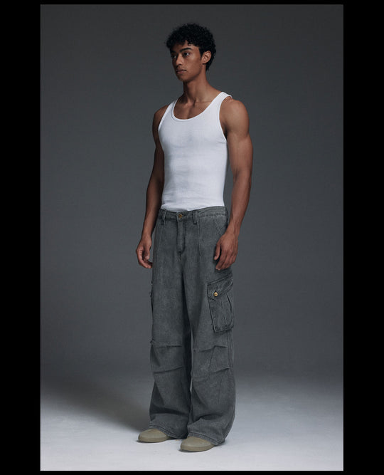 NOVACAM Washed 3D-Pocket Work Cargo Pants | Face 3 Face