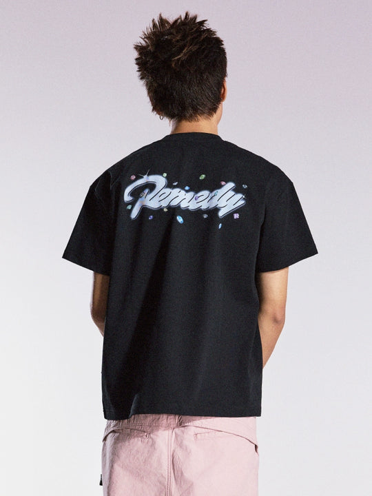Remedy Diamond Pattern Logo Print Tee | Face 3 Face