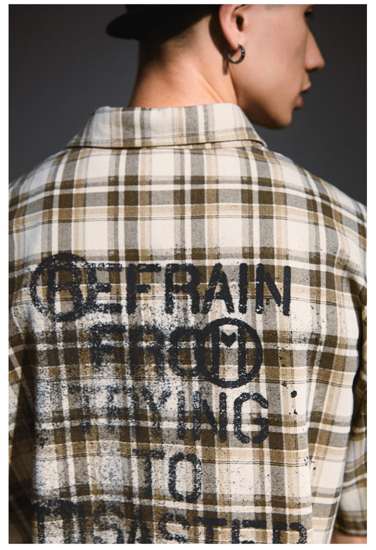 Remedy Skull Print Plaid Short Sleeve Shirt | Face 3 Face