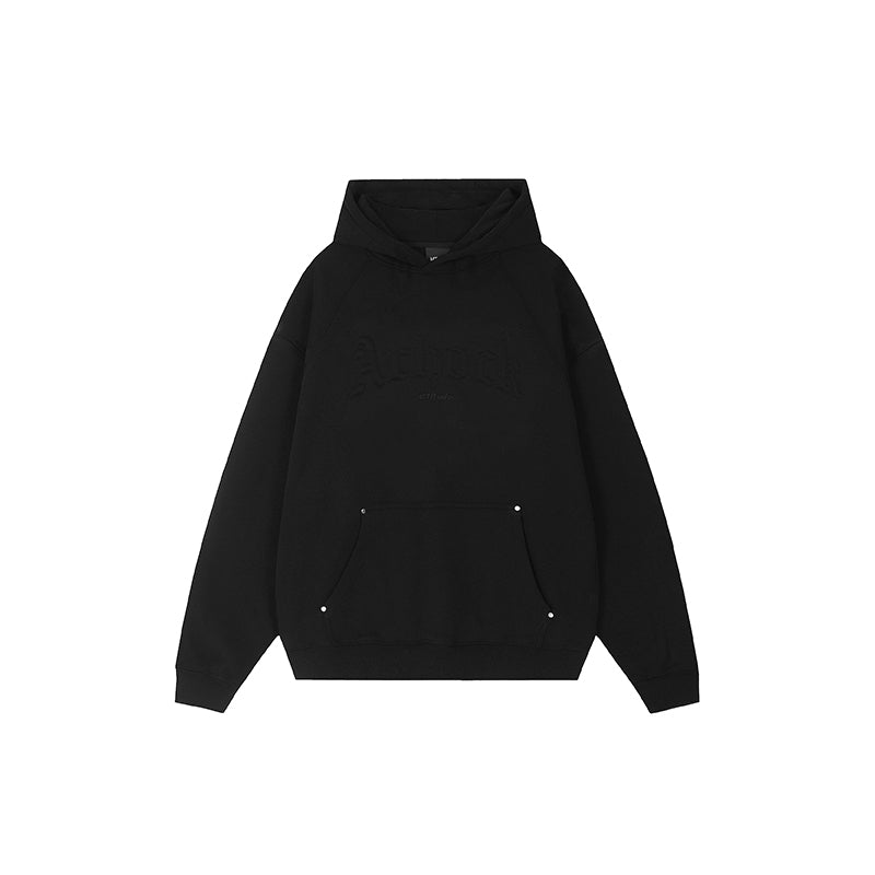 Achock Logo Embroidery Sleeve Pleats Hoodie