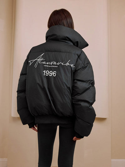 Harsh and Cruel Letter Embroidery Down Jacket | Face 3 Face