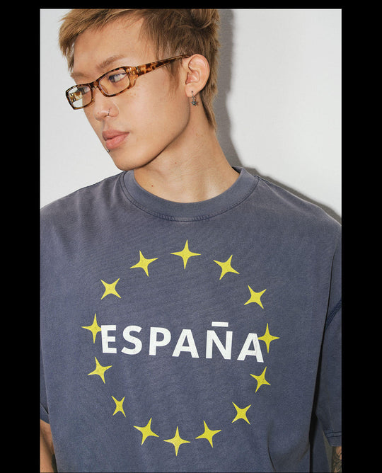 NOVACAM Vintage Washed Circle Star Print Short Sleeve Tee | Face 3 Face