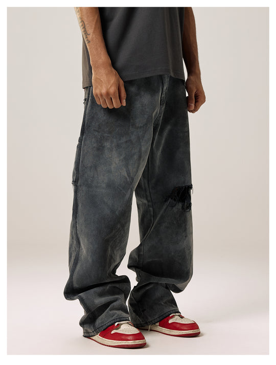 Remedy Kiss Mark Distressed Hole Work Painter Pants | Face 3 Face