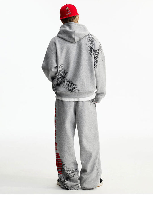 MEDM Leopard Print M Buckle Drawstring Hoodie | Face 3 Face