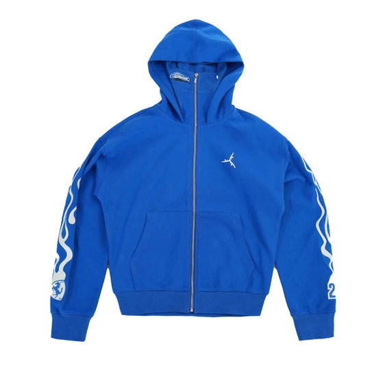 TGFCLUB Flame Pattern Masked Zip Up Hoodie | Face 3 Face
