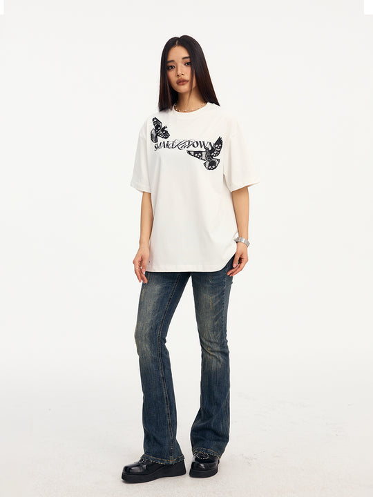 Small Town Kid Lace Embroidery Peace Dove Tee | Face 3 Face
