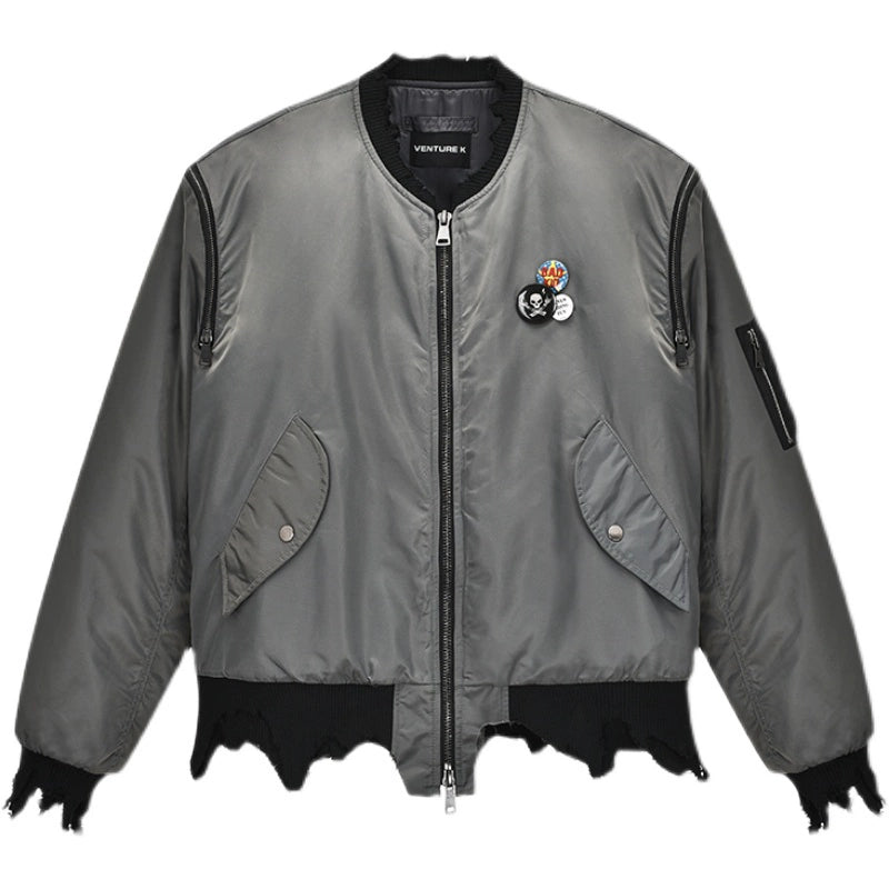 VENTUREK Star Shoulder Zipper MA-1 Bomber Jacket | Face 3 Face