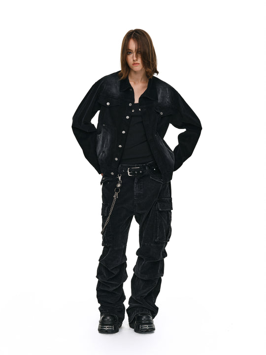 ANTIDOTE Distressed Washed Corduroy Work Jacket | Face 3 Face