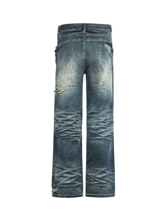 ANTIDOTE Stone Washed Ripped 3D Cut Jeans | Face 3 Face
