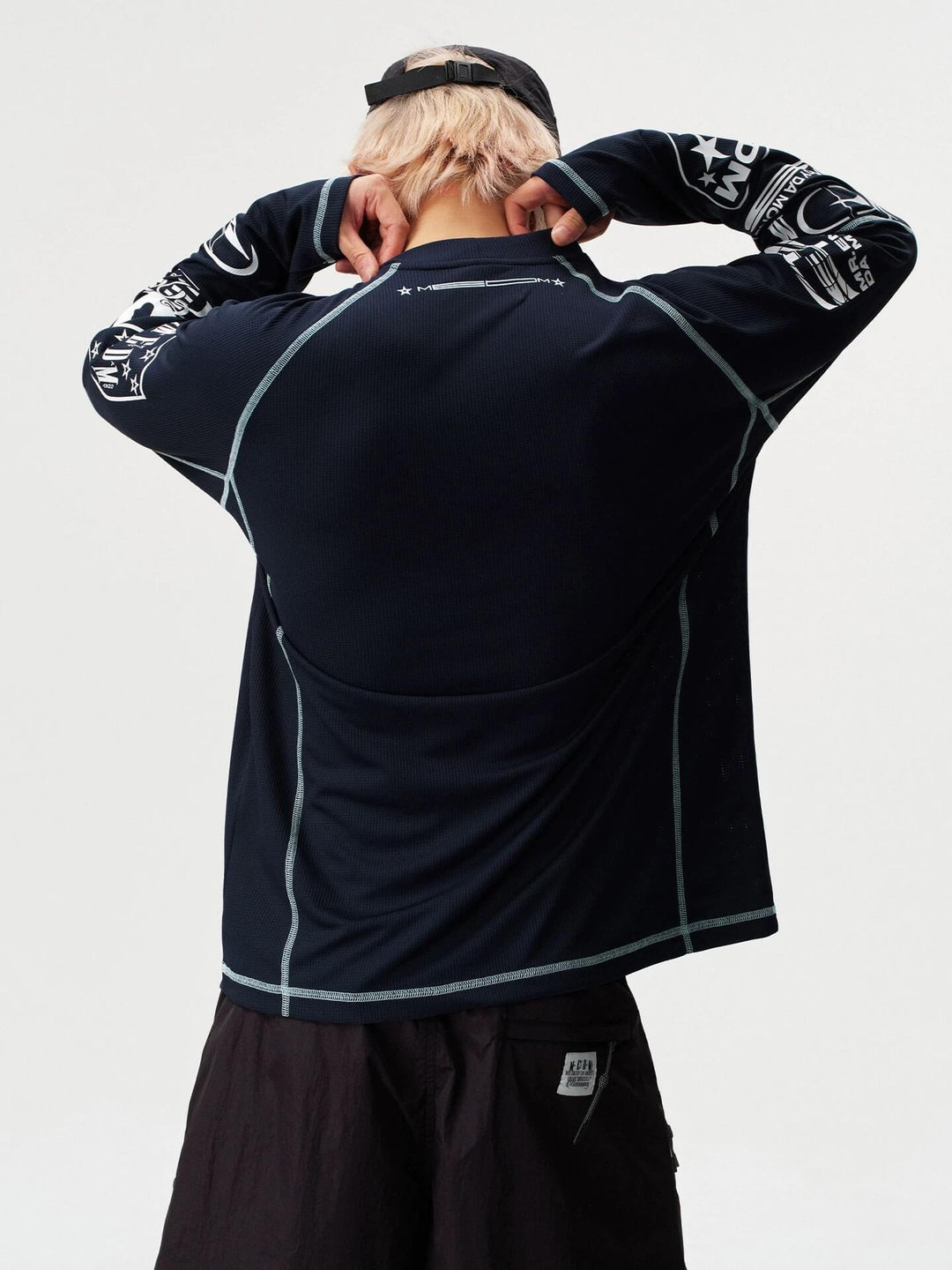 MEDM Multi Logo Print Quick Dry Long Sleeve Sports Tee | Face 3 Face