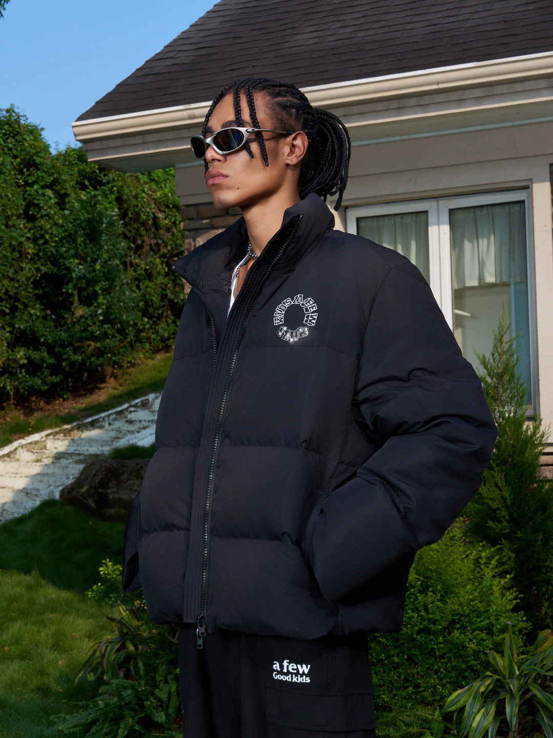 AFGK 1103 Rhinestone Embroidery Down Jacket | Face 3 Face