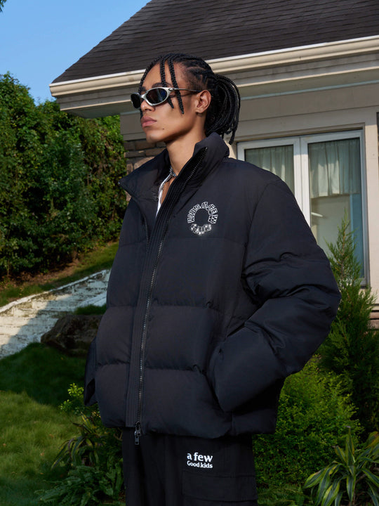 AFGK 1103 Rhinestone Embroidery Down Jacket | Face 3 Face