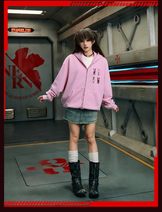 MEDM x EVA Evangelion Washed Zip-Up Hoodie | Face 3 Face