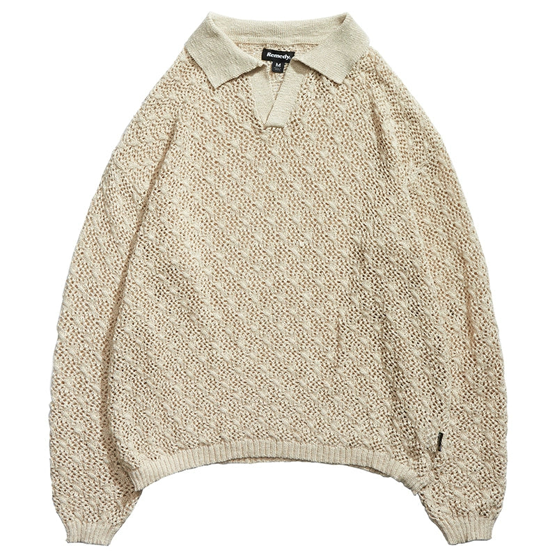 Remedy Mesh Polo Knit Sweater | Face 3 Face
