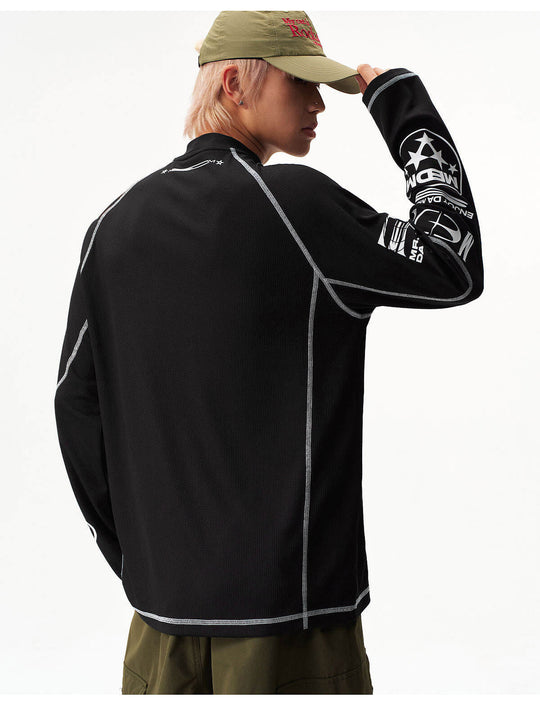 MEDM Multi Logo Print Quick Dry Long Sleeve Sports Tee | Face 3 Face