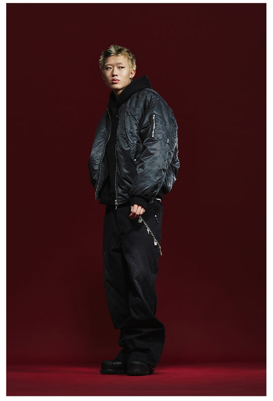 Remedy Pleated Back Design MA-1 Bomber Jacket | Face 3 Face