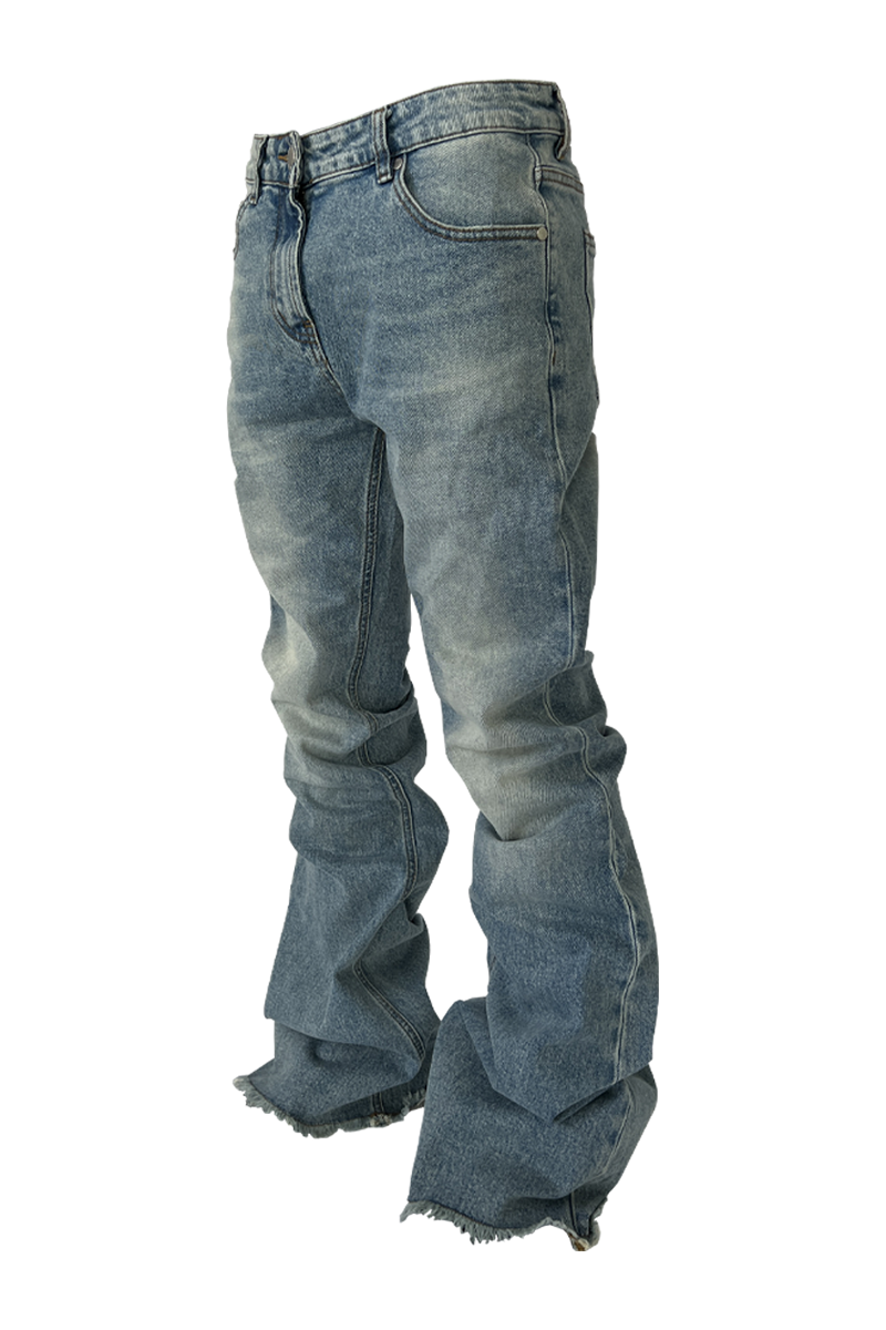 KARMANISTIC Cutoff Washed Flared Jeans | Face 3 Face